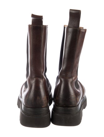 Bottega Veneta Chevron Leather Combat Boots