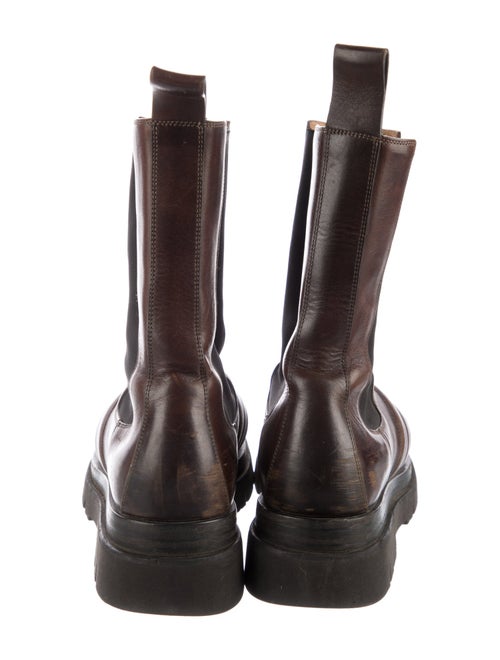 Bottega Veneta Chevron Leather Combat Boots