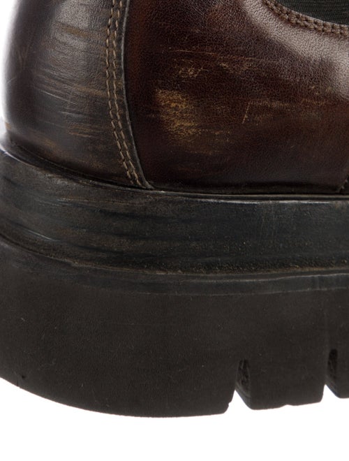 Bottega Veneta Chevron Leather Combat Boots