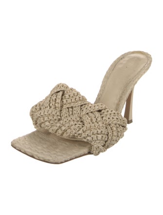 Bottega Veneta Intrecciato Weave Raffia Slides