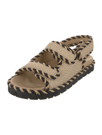 Bottega Veneta Raffia Striped Sandals