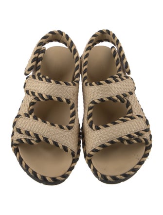 Bottega Veneta Raffia Striped Sandals