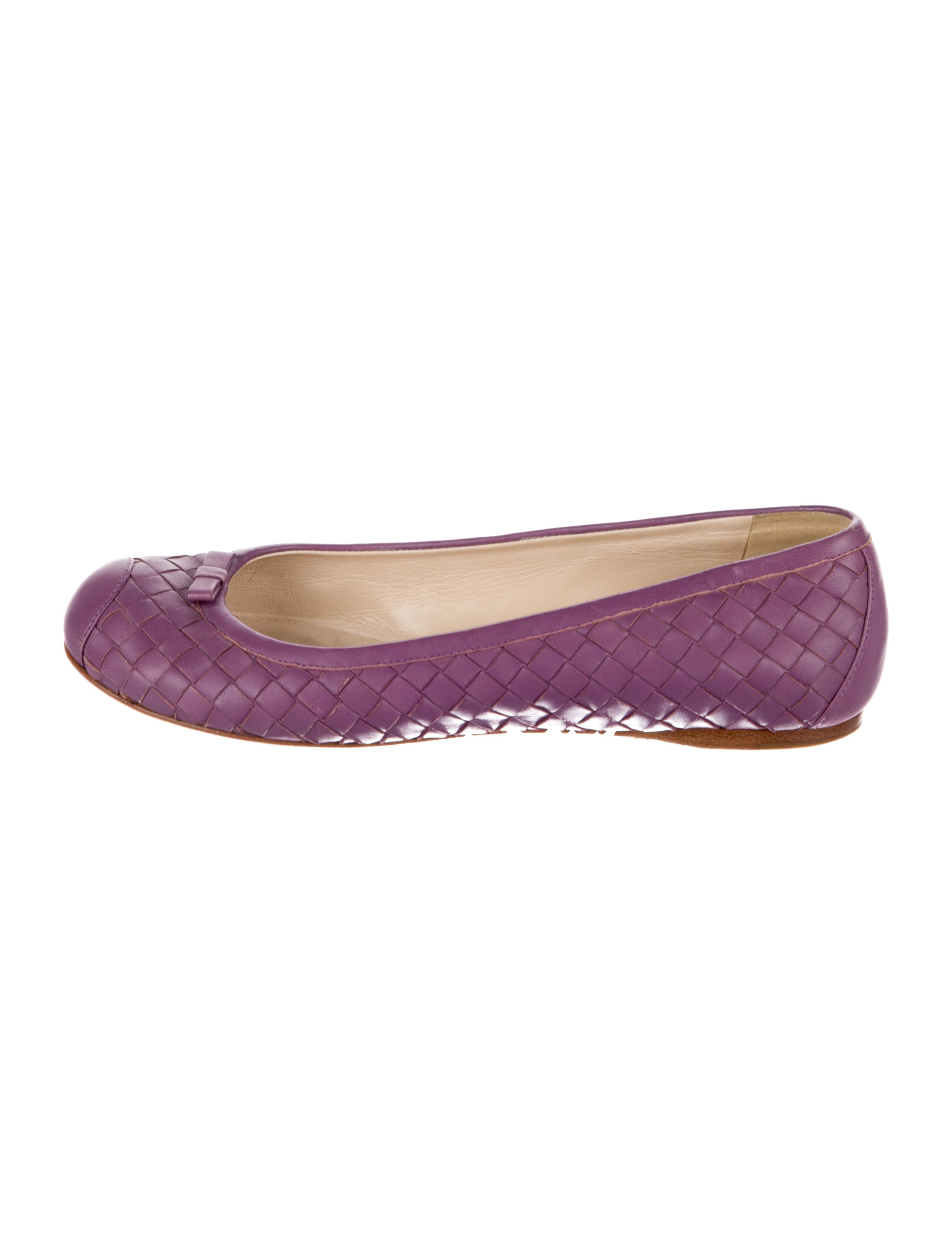 Bottega Veneta Intrecciato Weave Leather Ballet Flats