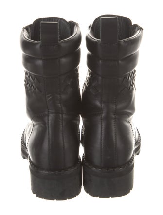 Bottega Veneta Intrecciato Weave Leather Combat Boots