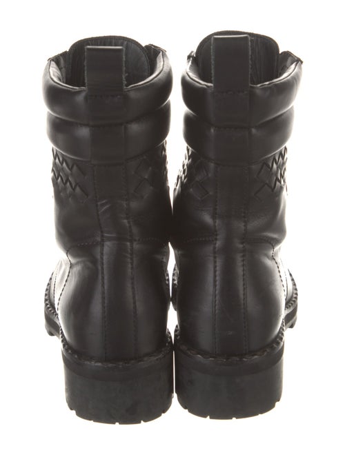 Bottega Veneta Intrecciato Weave Leather Combat Boots
