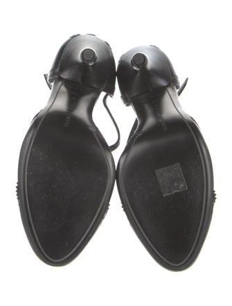 Bottega Veneta Leather Colorblock Pattern T-Strap Pumps