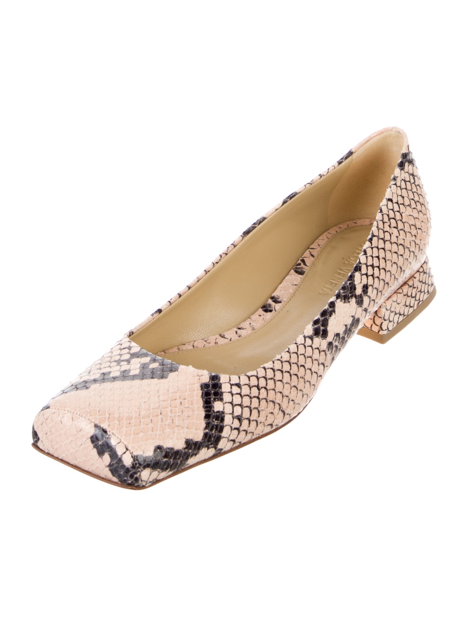 Bottega Veneta Leather Animal Print Ballet Flats