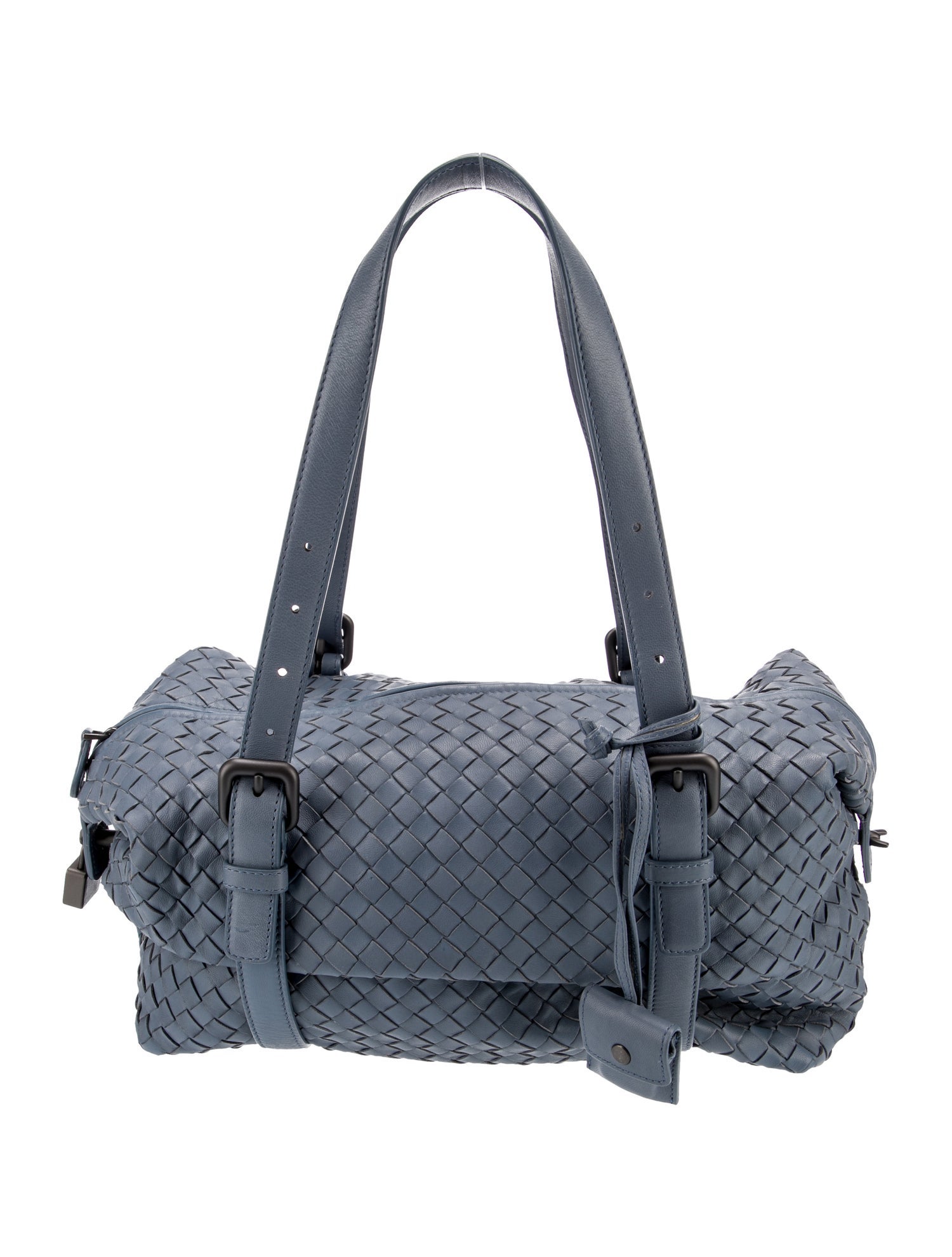 KMRii Studded Embossed Leather Shoulder Bag - Black Shoulder