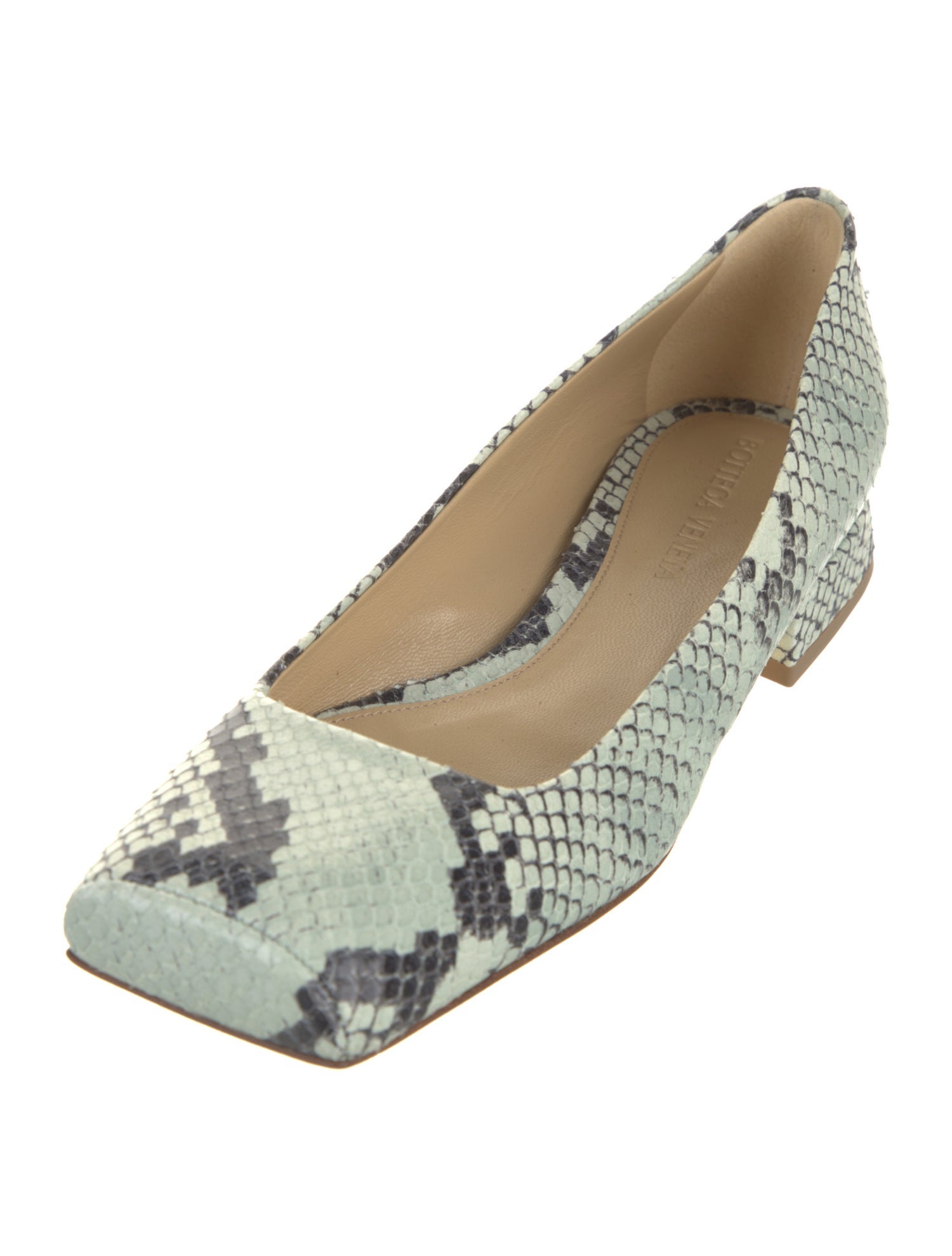 Bottega Veneta Leather Animal Print Ballet Flats