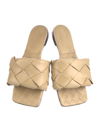 Bottega Veneta Intrecciato Weave Leather Slides