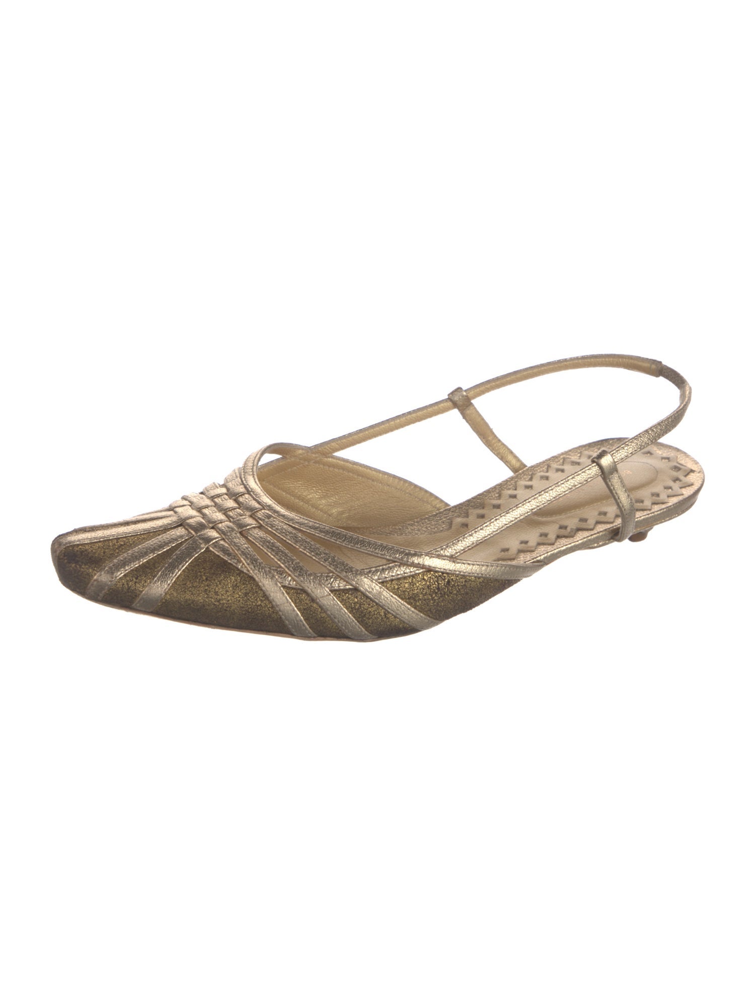 Bottega Veneta Leather Slingback Flats