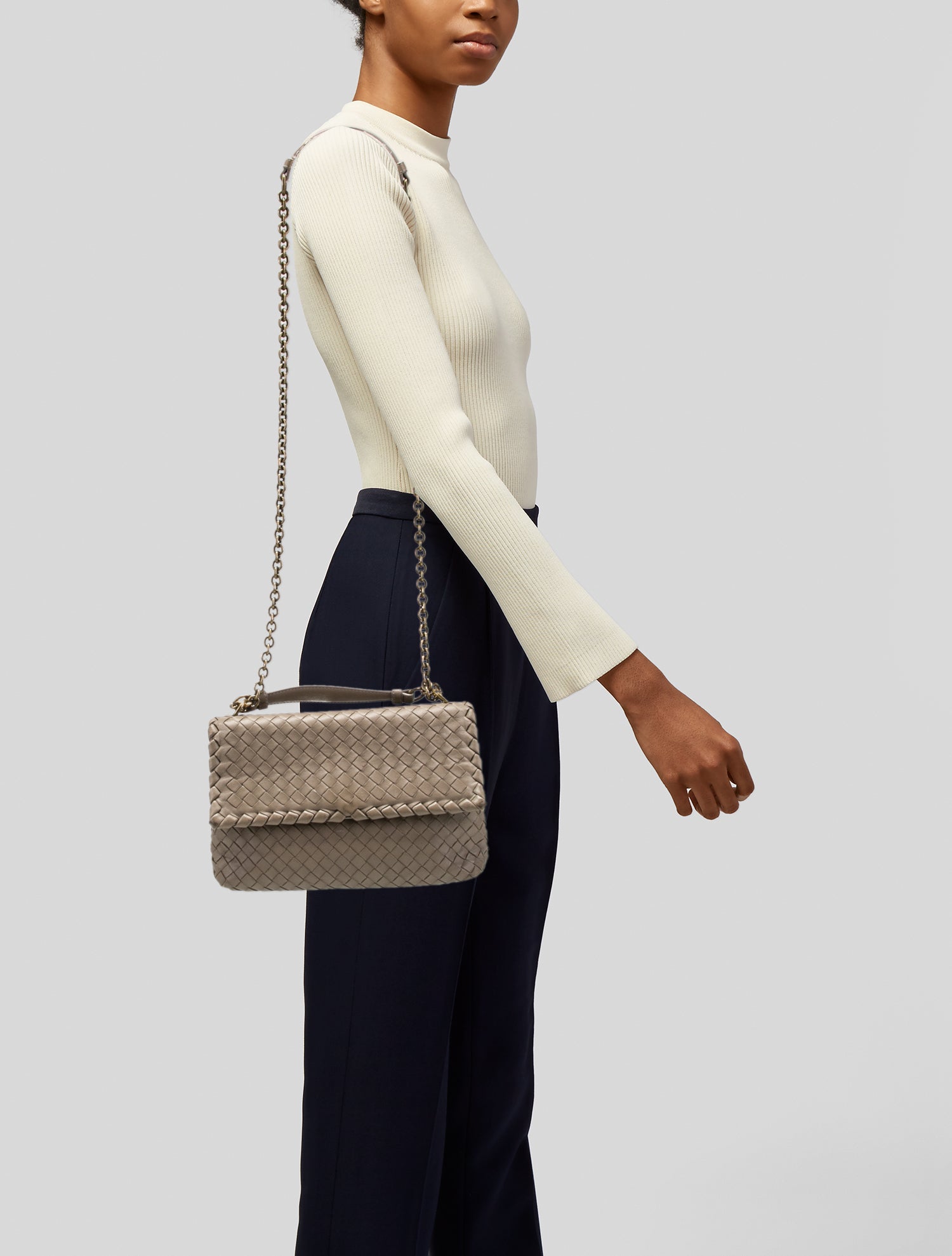 Bottega Veneta Intrecciato Shoulder Bag - Black Shoulder