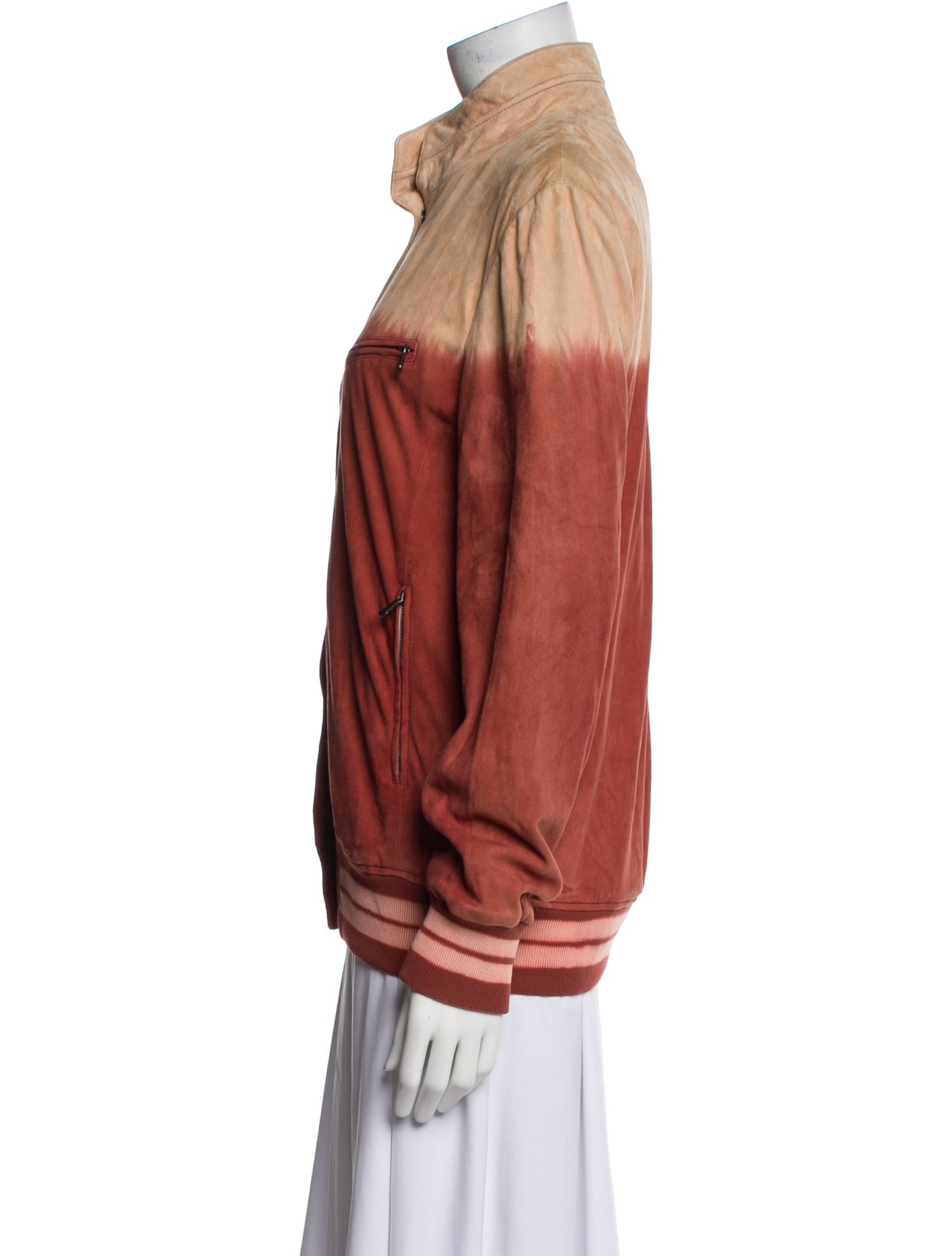 Bottega Veneta Leather Colorblock Pattern Jacket