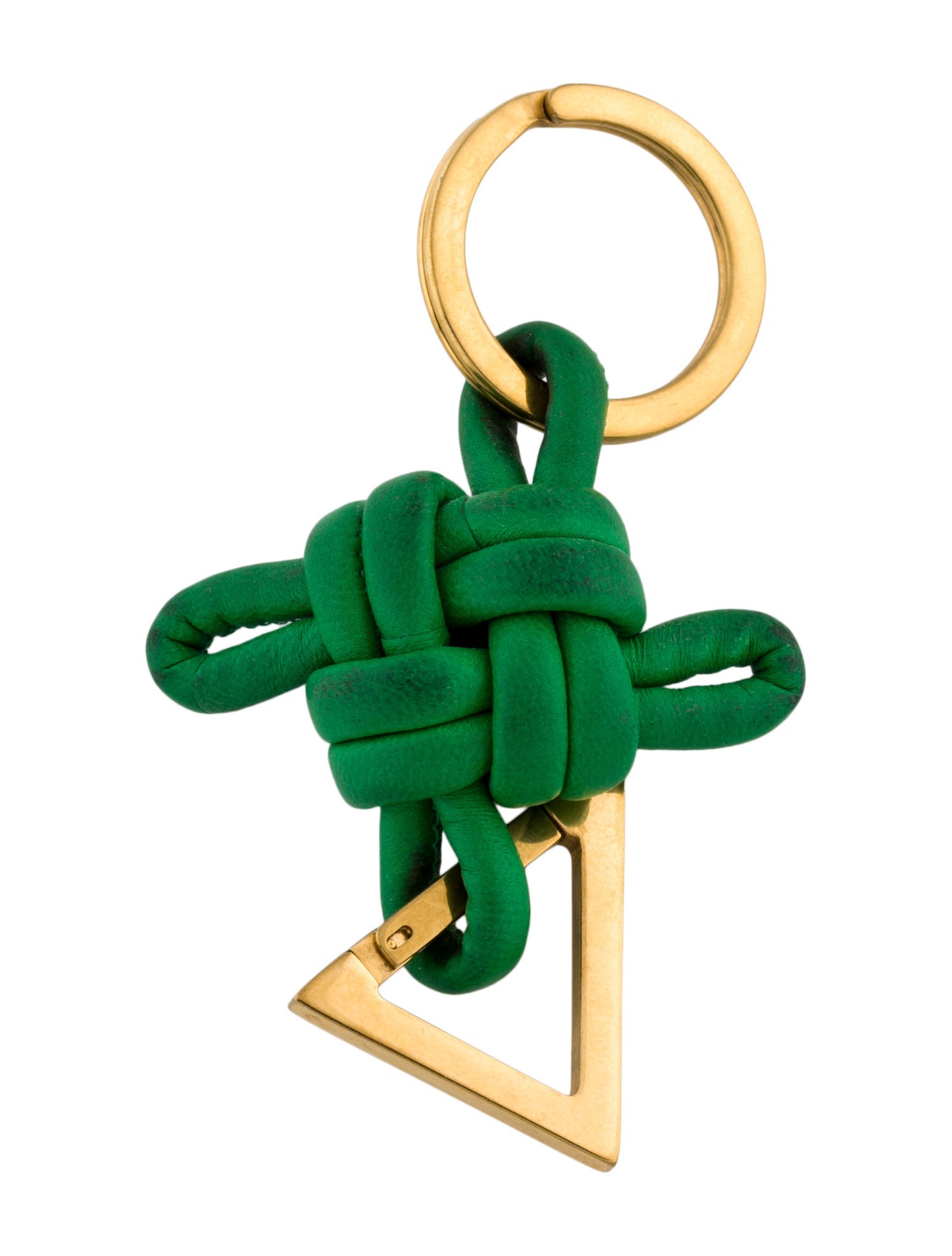 Bottega Veneta green leather keychain