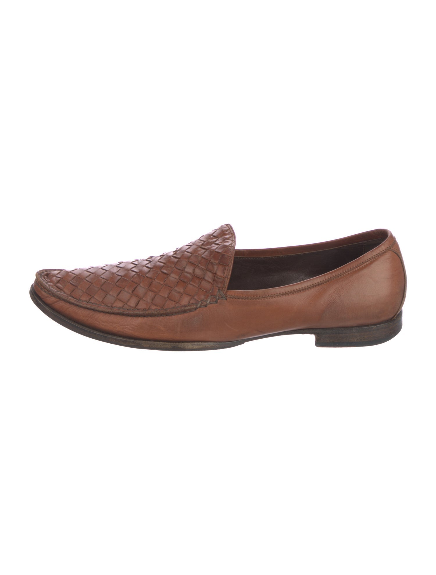 Bottega Veneta Intrecciato Weave Leather Loafers