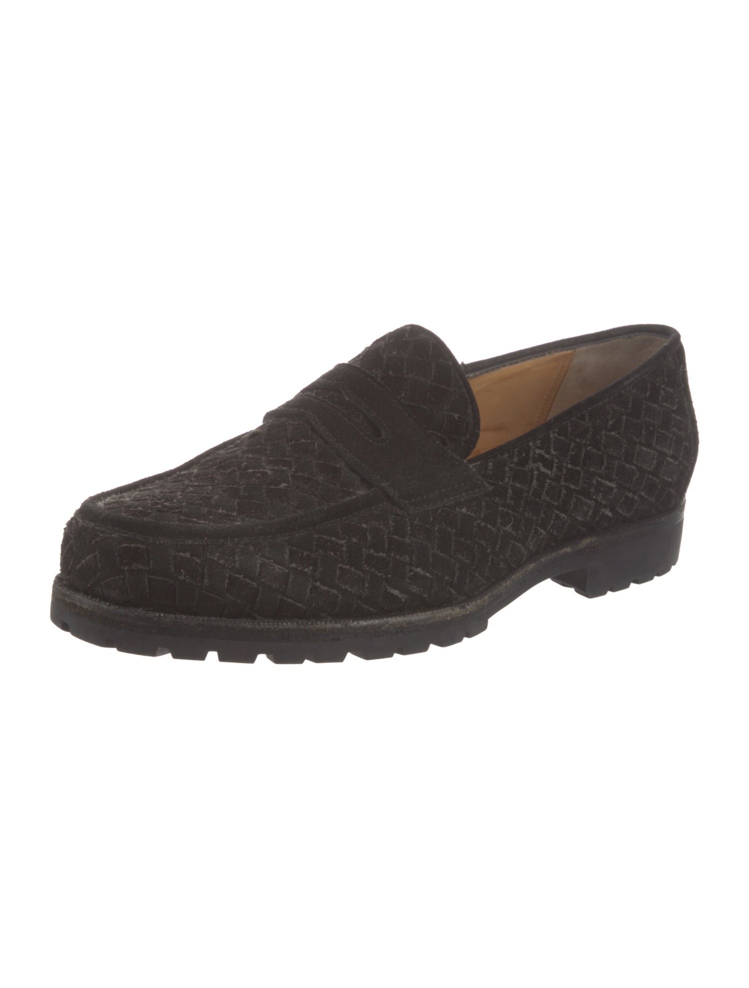 Bottega Veneta Intrecciato Weave Suede Loafers
