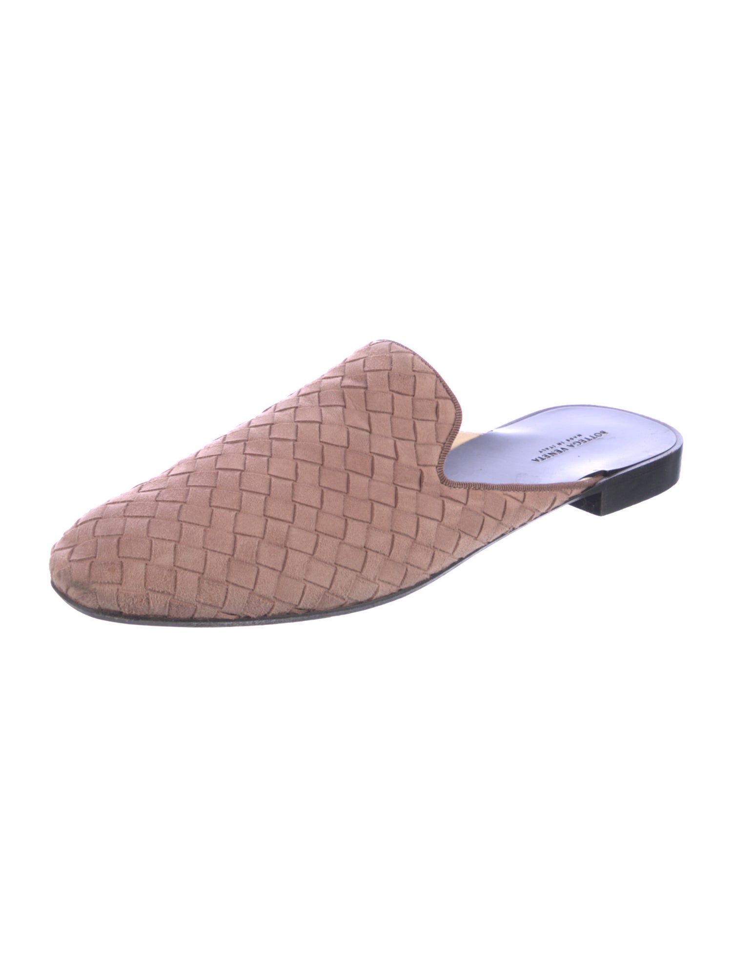 Bottega Veneta Intrecciato Weave Suede Mules