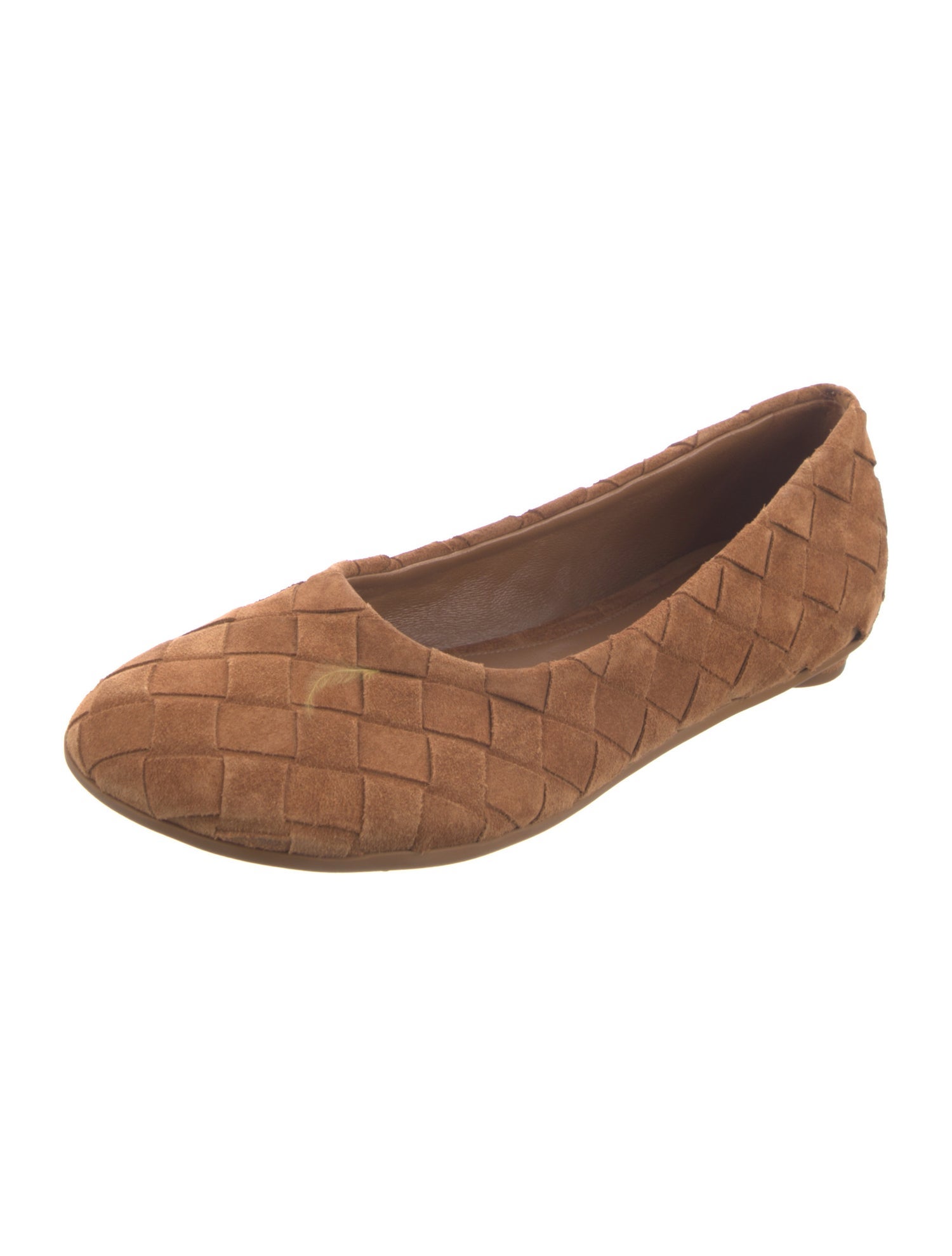 Bottega Veneta Intrecciato Weave Suede Flats