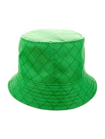 Bottega Veneta Hats Jacquard Nylon Green Bucket Hat