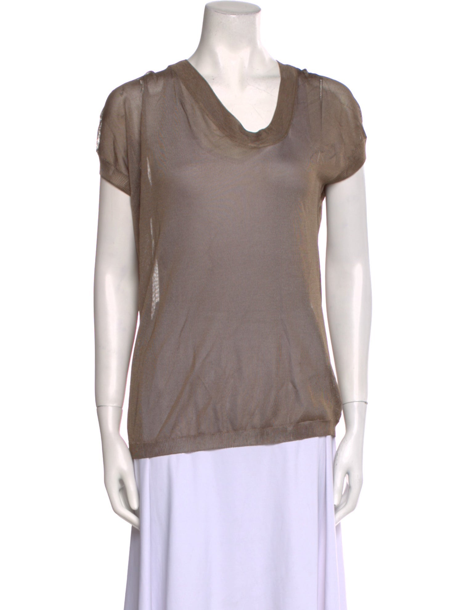 Bottega Veneta Cowl Neck Short Sleeve T-Shirt
