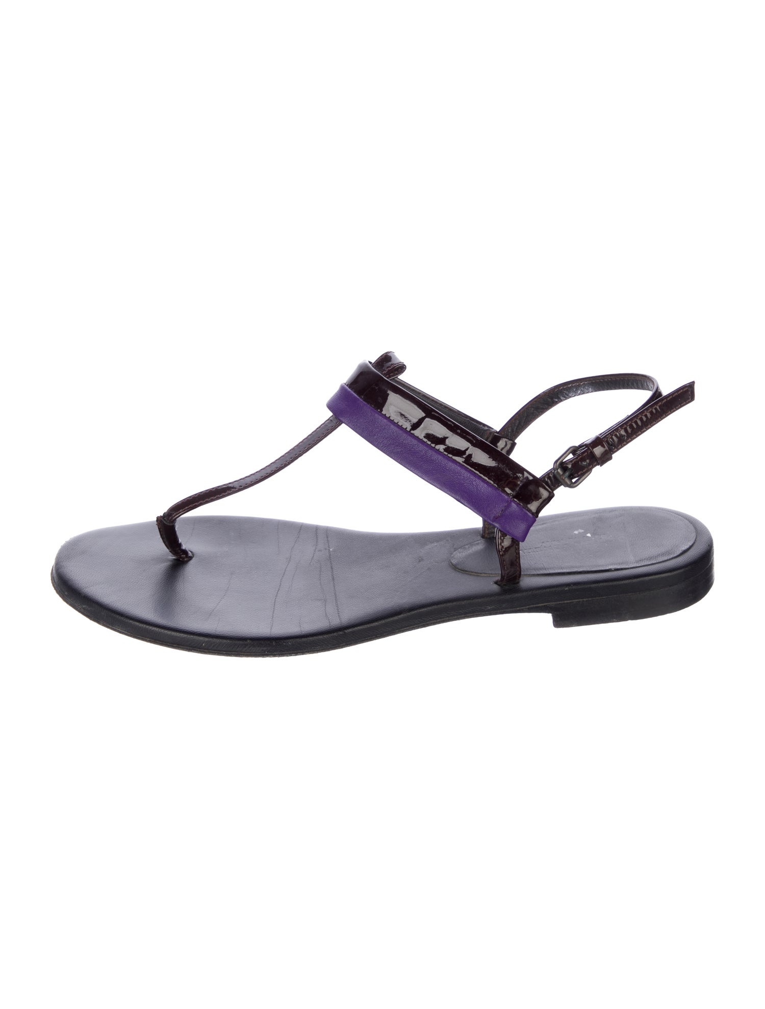 Bottega Veneta Patent Leather T-Strap Sandals