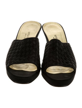 Bottega Veneta Intrecciato Weave Satin Slides