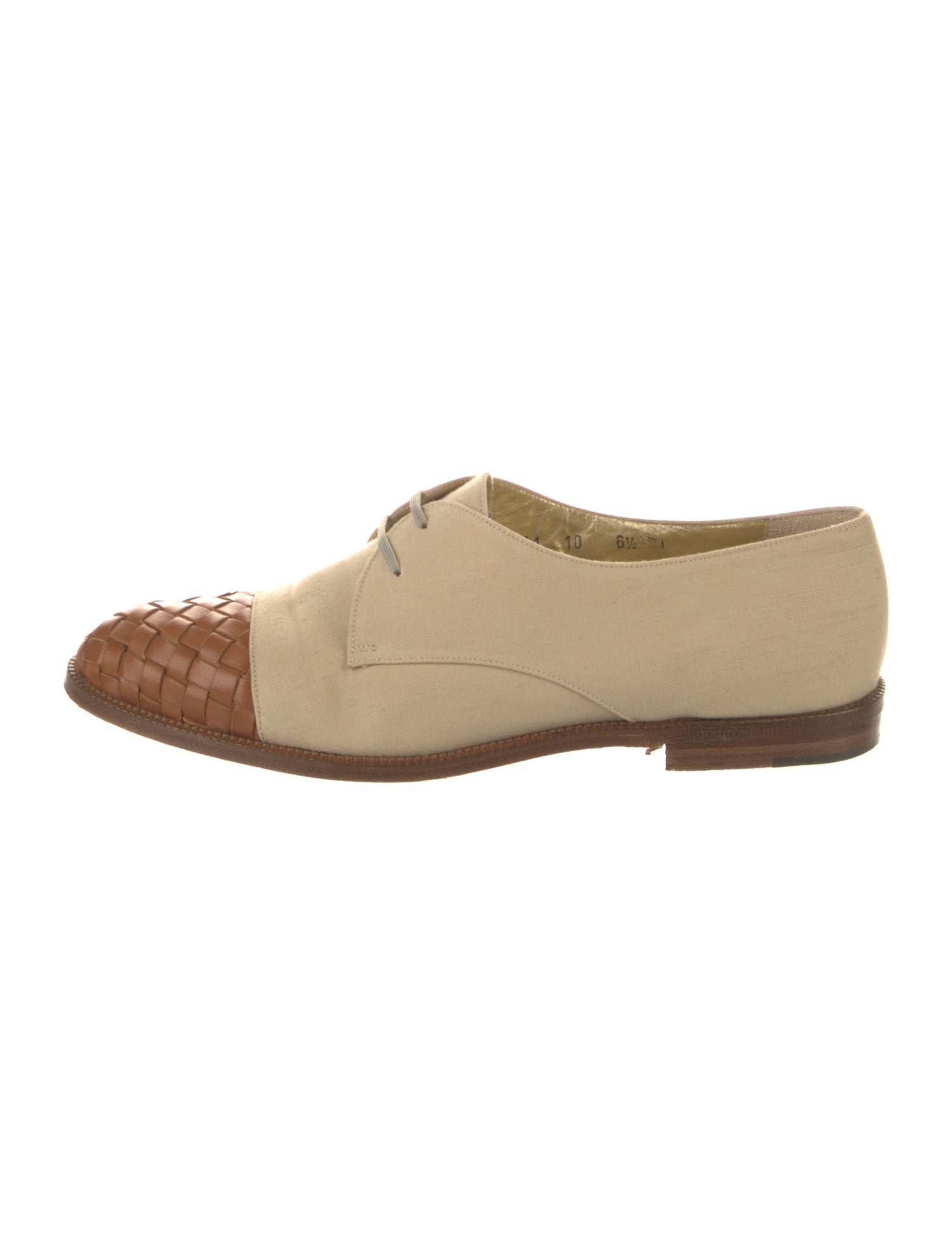 Bottega Veneta Canvas Colorblock Pattern Oxfords