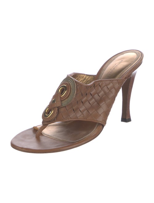 Bottega Veneta Intrecciato Weave Leather Slides