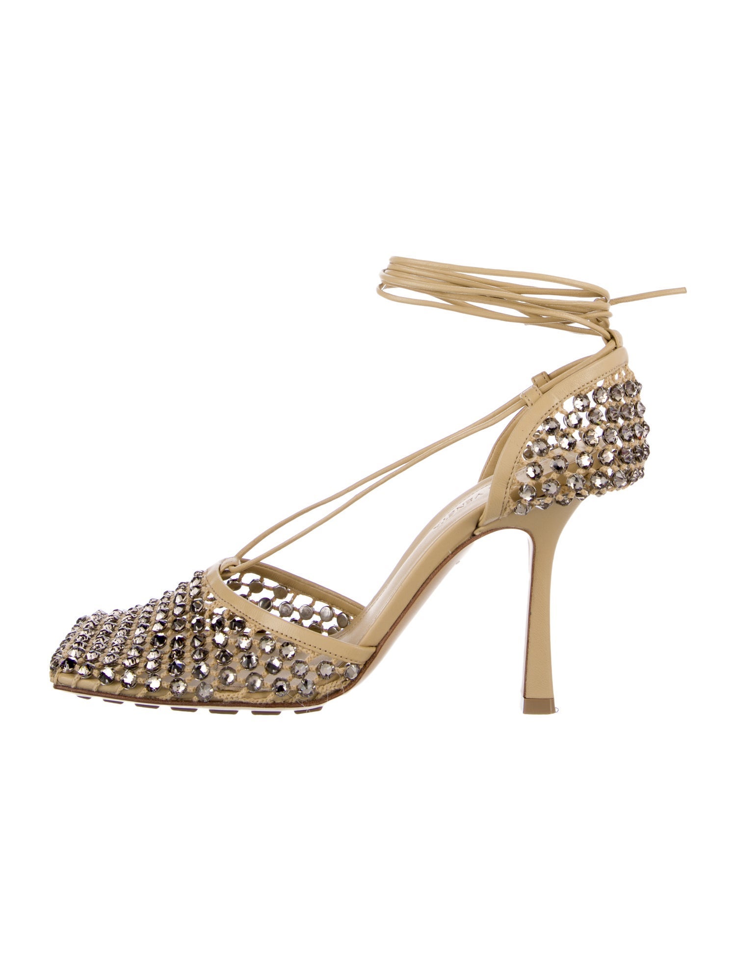 Bottega Veneta Crystal Embellishments Slingback Pumps
