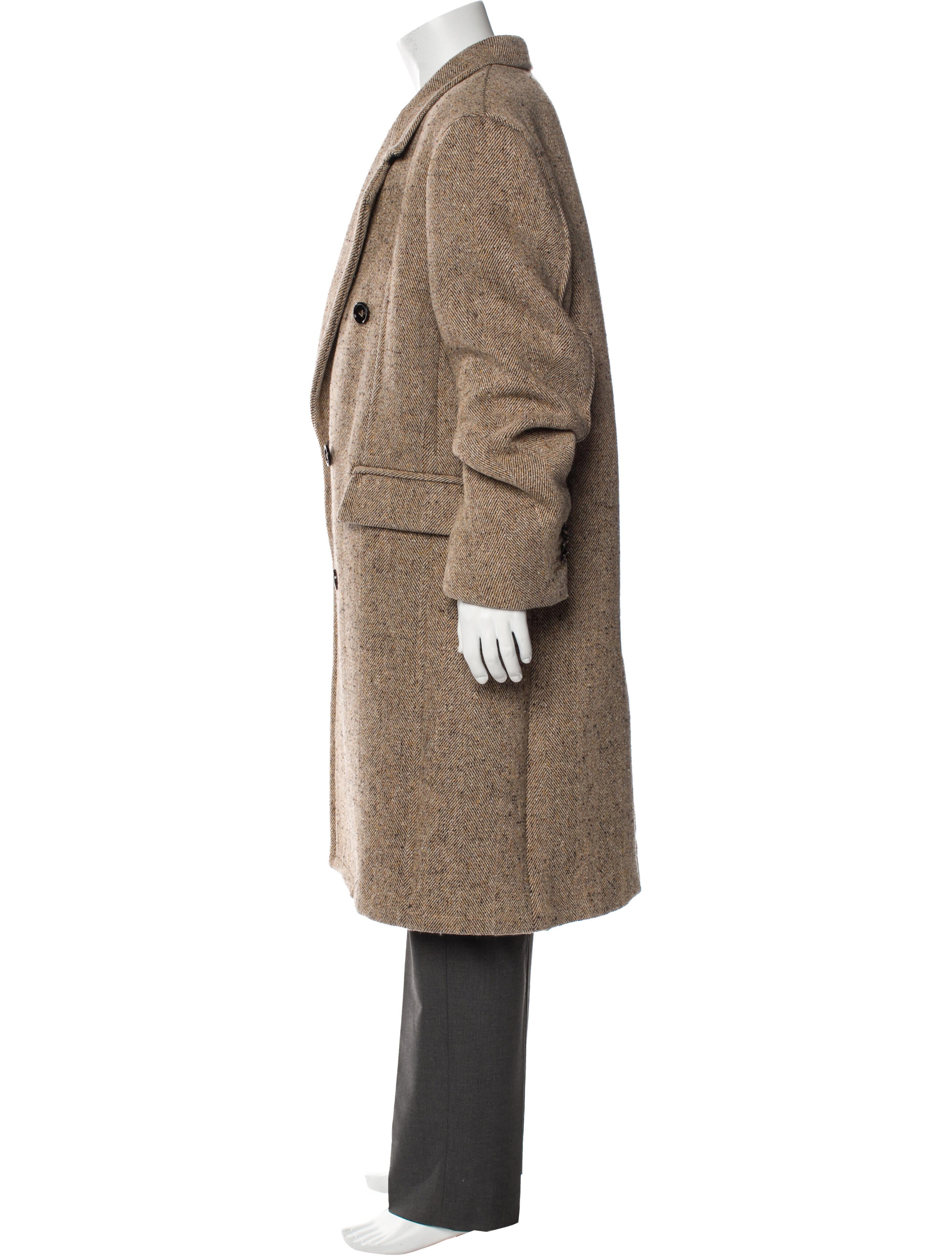 Bottega Veneta Tweed Pattern Peacoat