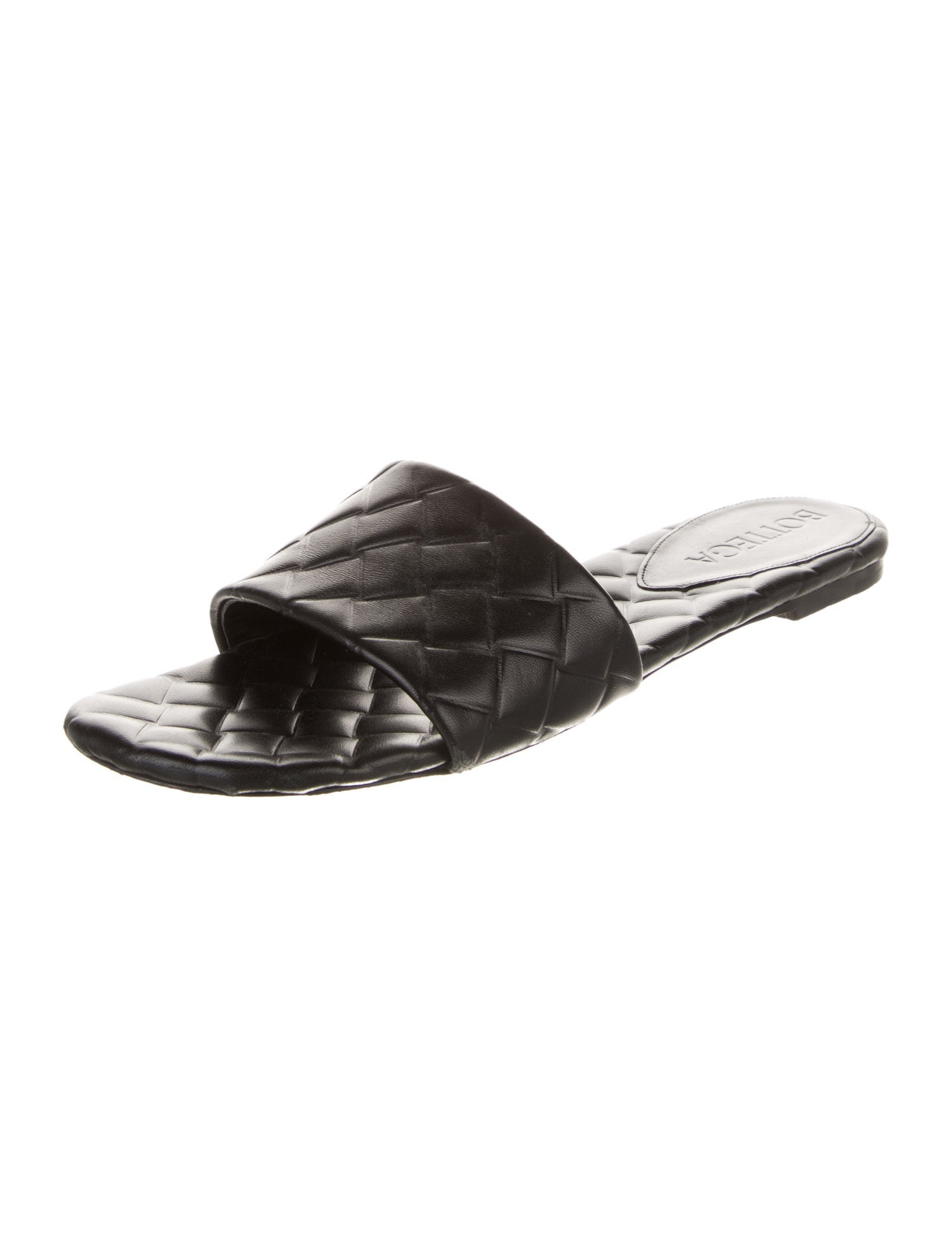 Bottega Veneta Quilted Pattern Leather Slides