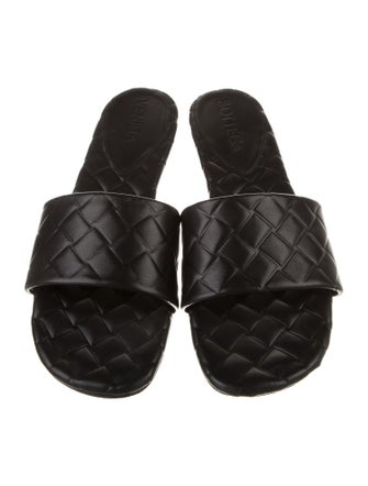 Bottega Veneta Quilted Pattern Leather Slides