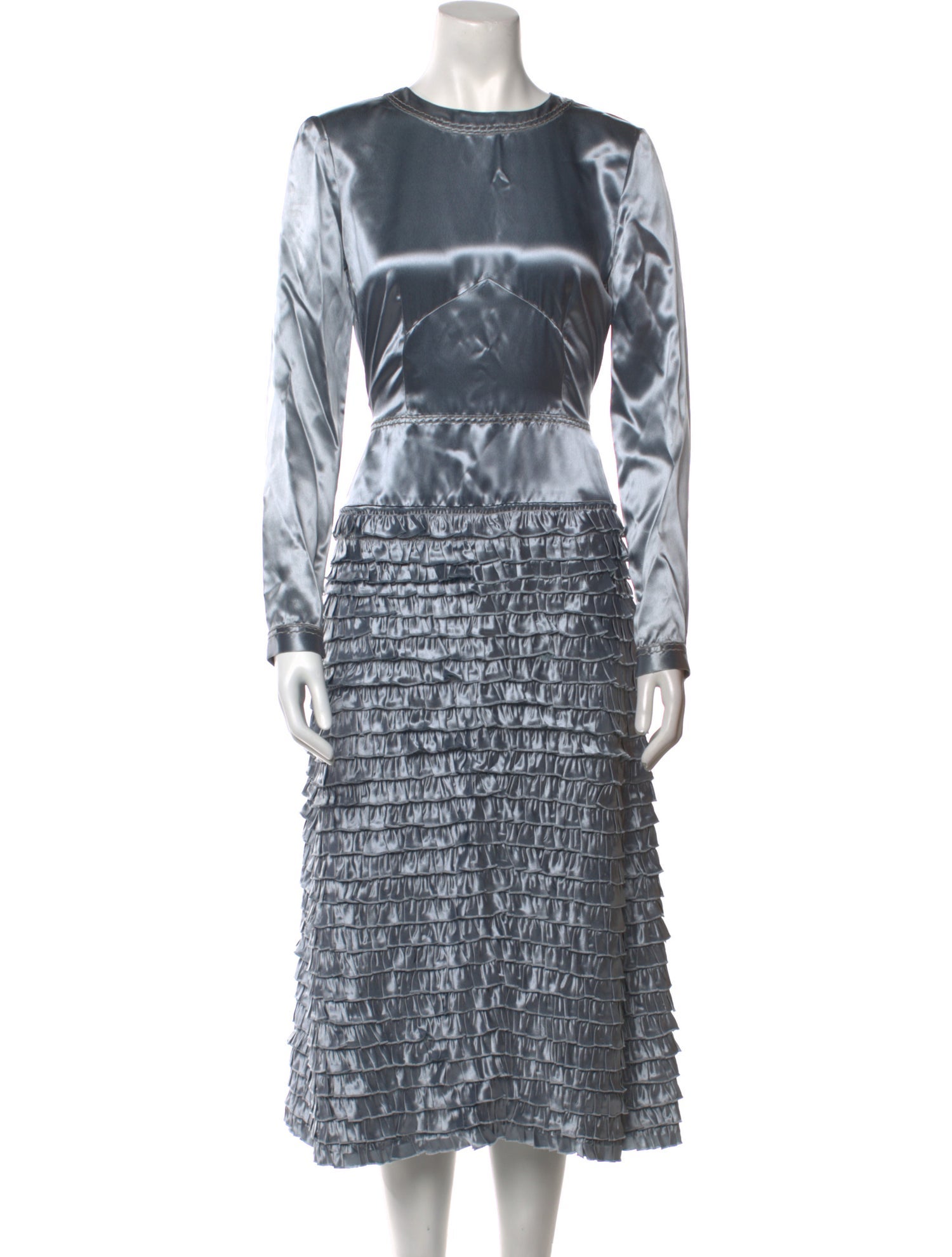Bottega Veneta Crew Neck Long Dress