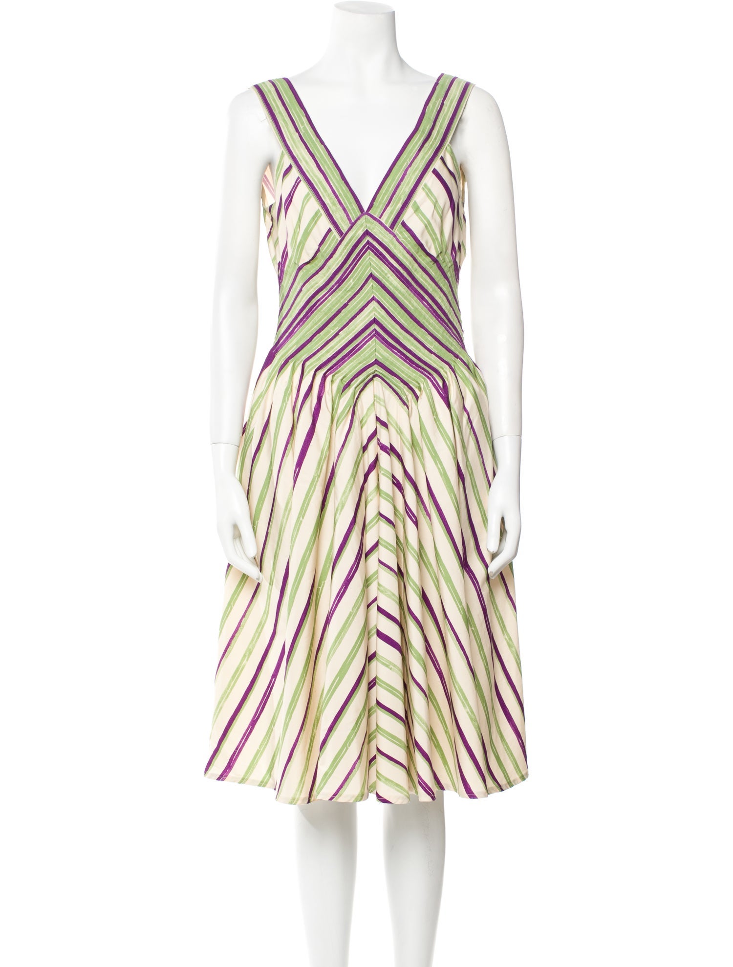 Bottega Veneta Striped Midi Length Dress
