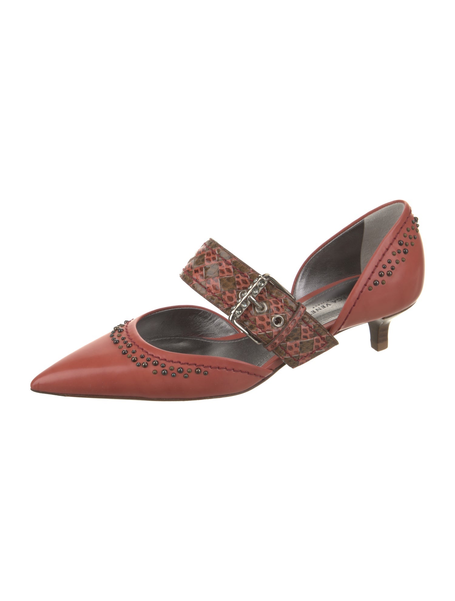 Bottega Veneta Leather Animal Print D'Orsay Pumps