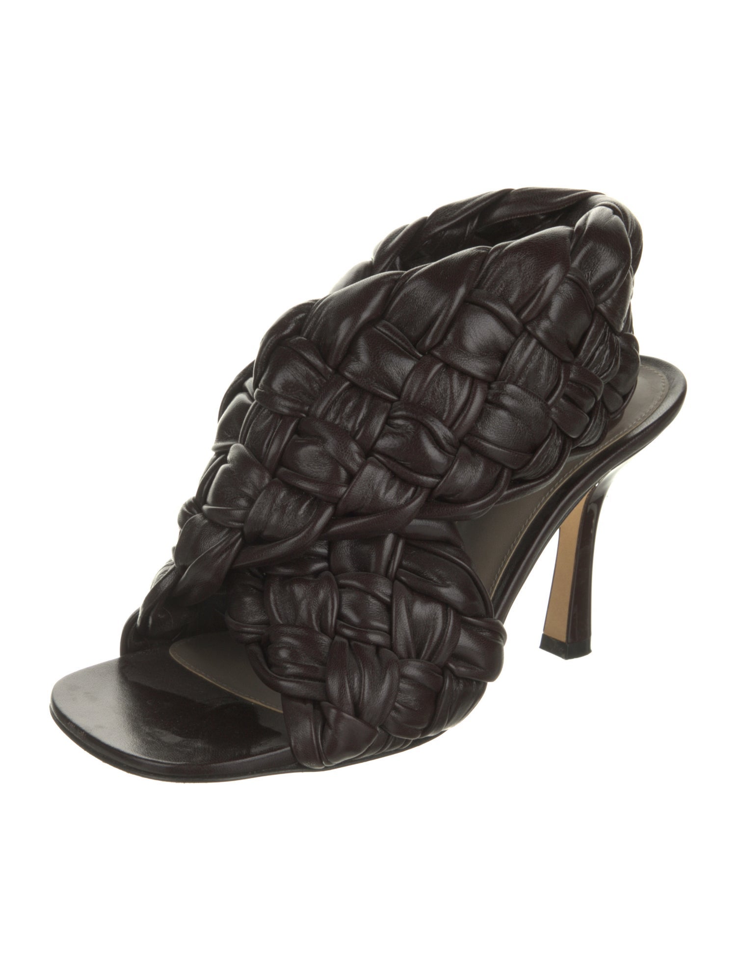 Bottega Veneta Intrecciato Weave Leather Slingback Sandals