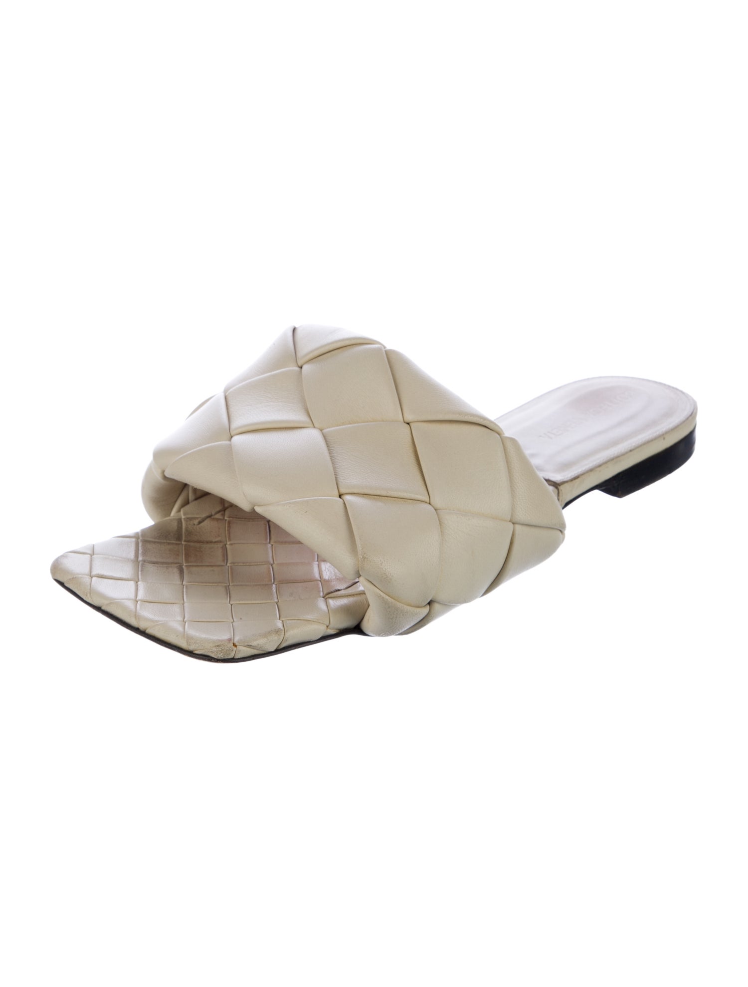 Bottega Veneta Intrecciato Weave Leather Slides