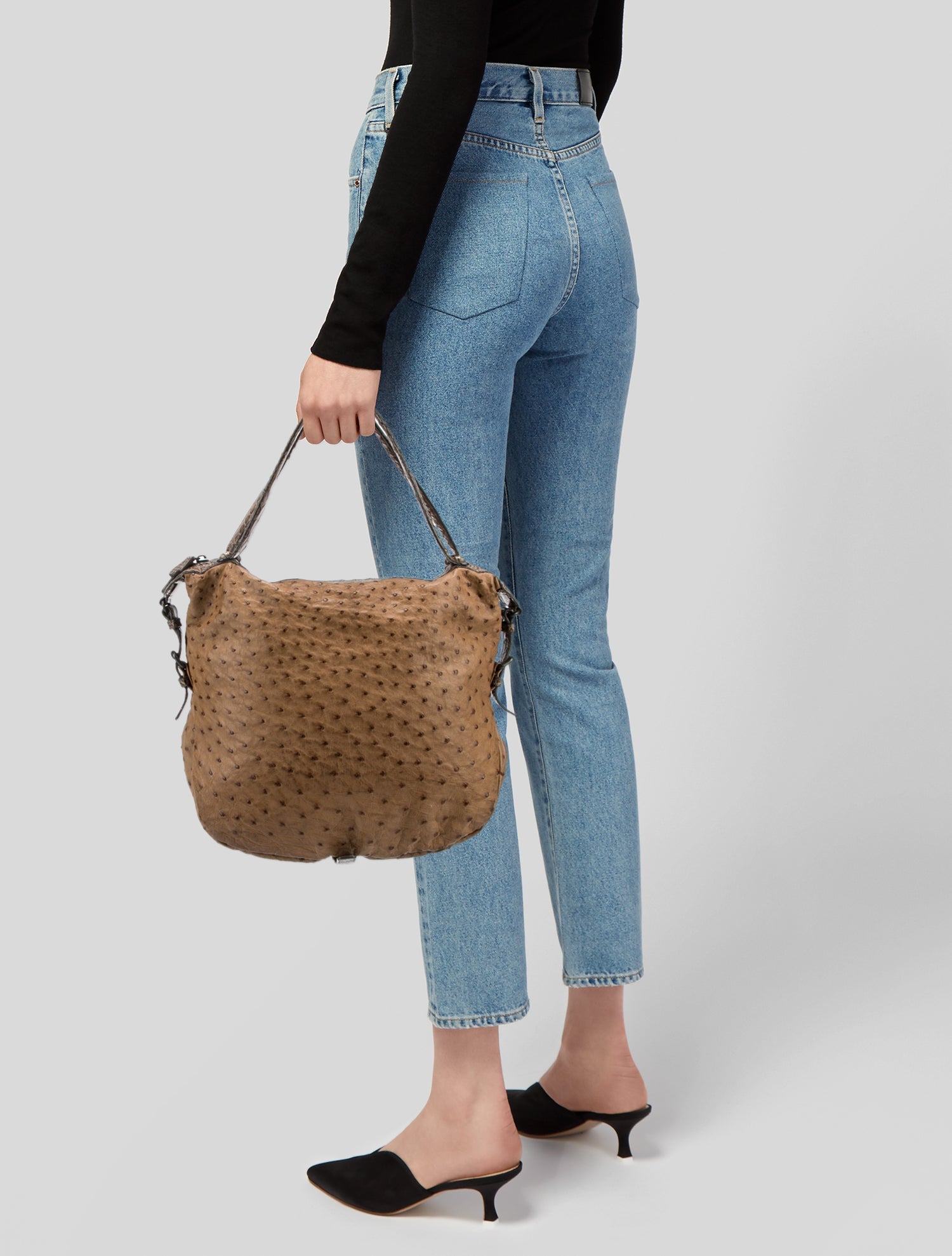 Bottega Veneta Ostrich Hobo Vintage