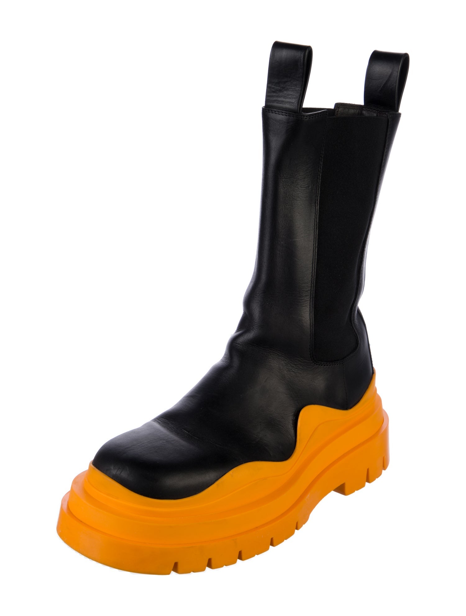 Bottega Veneta Leather Colorblock Pattern Chelsea Boots