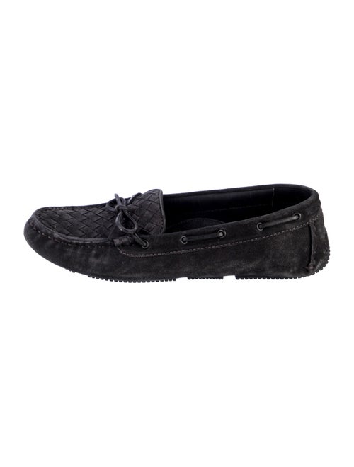 Bottega Veneta Intrecciato Weave Suede Moccasins