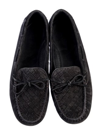 Bottega Veneta Intrecciato Weave Suede Moccasins