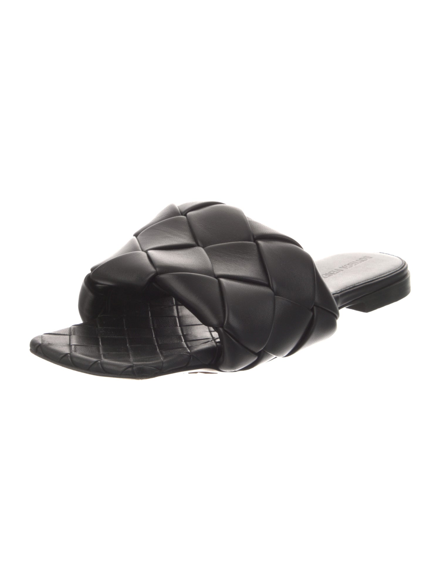 Bottega Veneta Intrecciato Weave Leather Slides