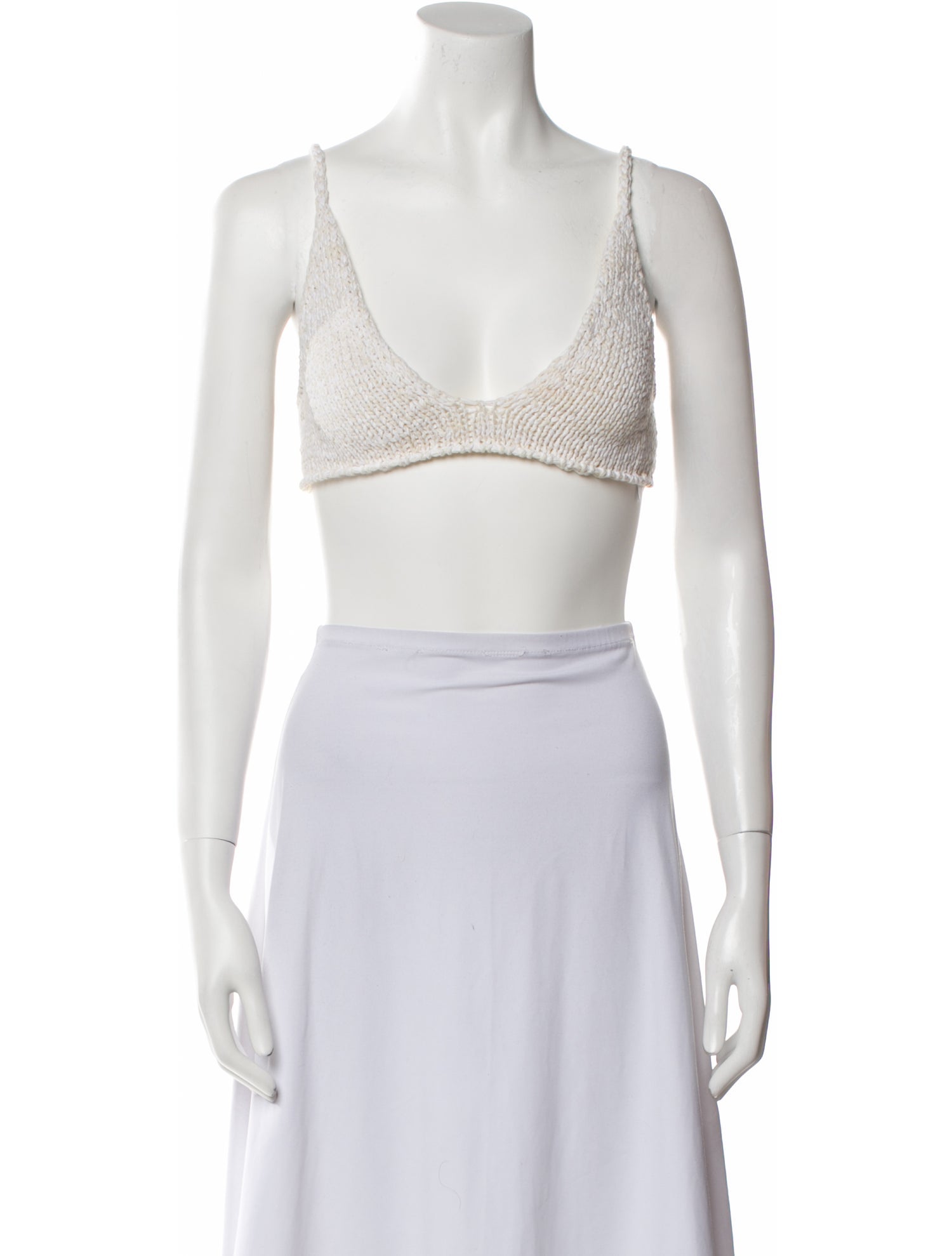 Bottega Veneta Plunge Neckline Sleeveless Crop Top
