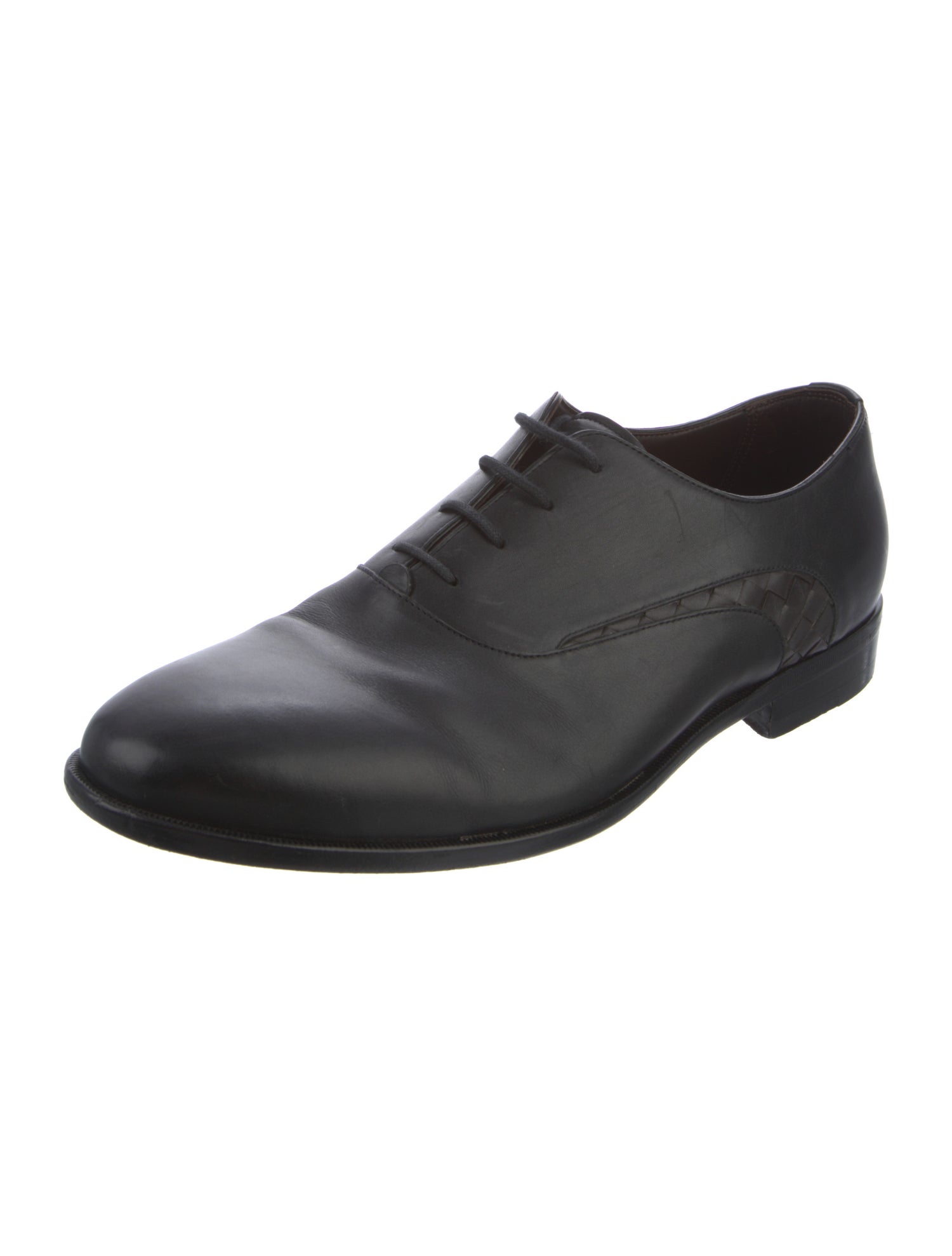 Bottega Veneta Intrecciato Weave Leather Oxfords