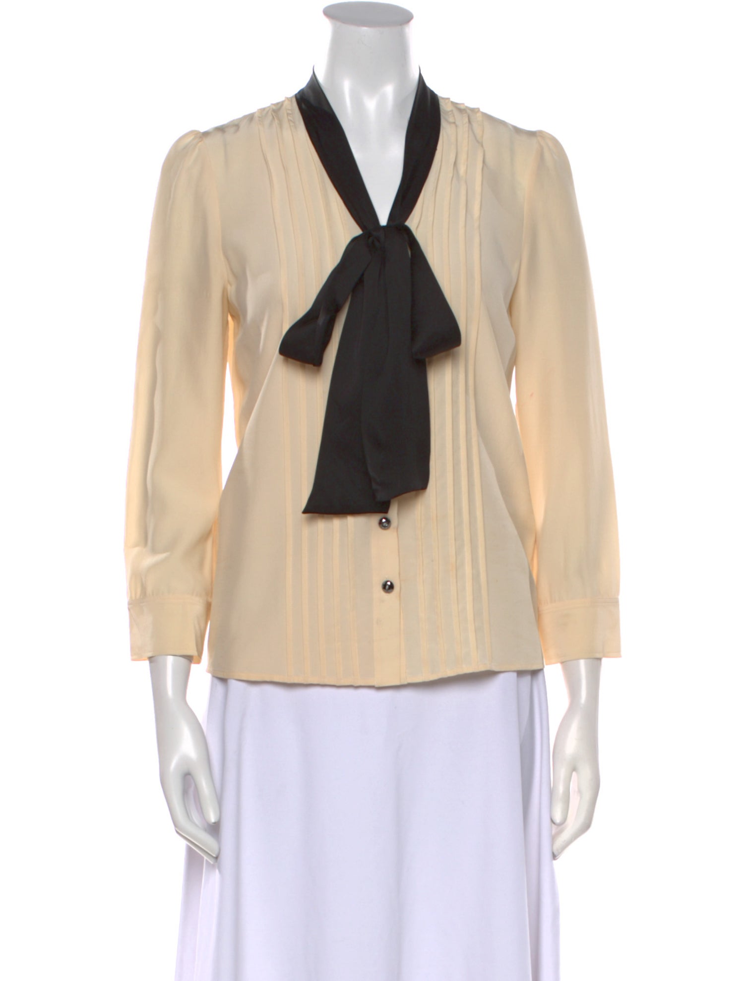 Bottega Veneta Silk Tie Neck Blouse