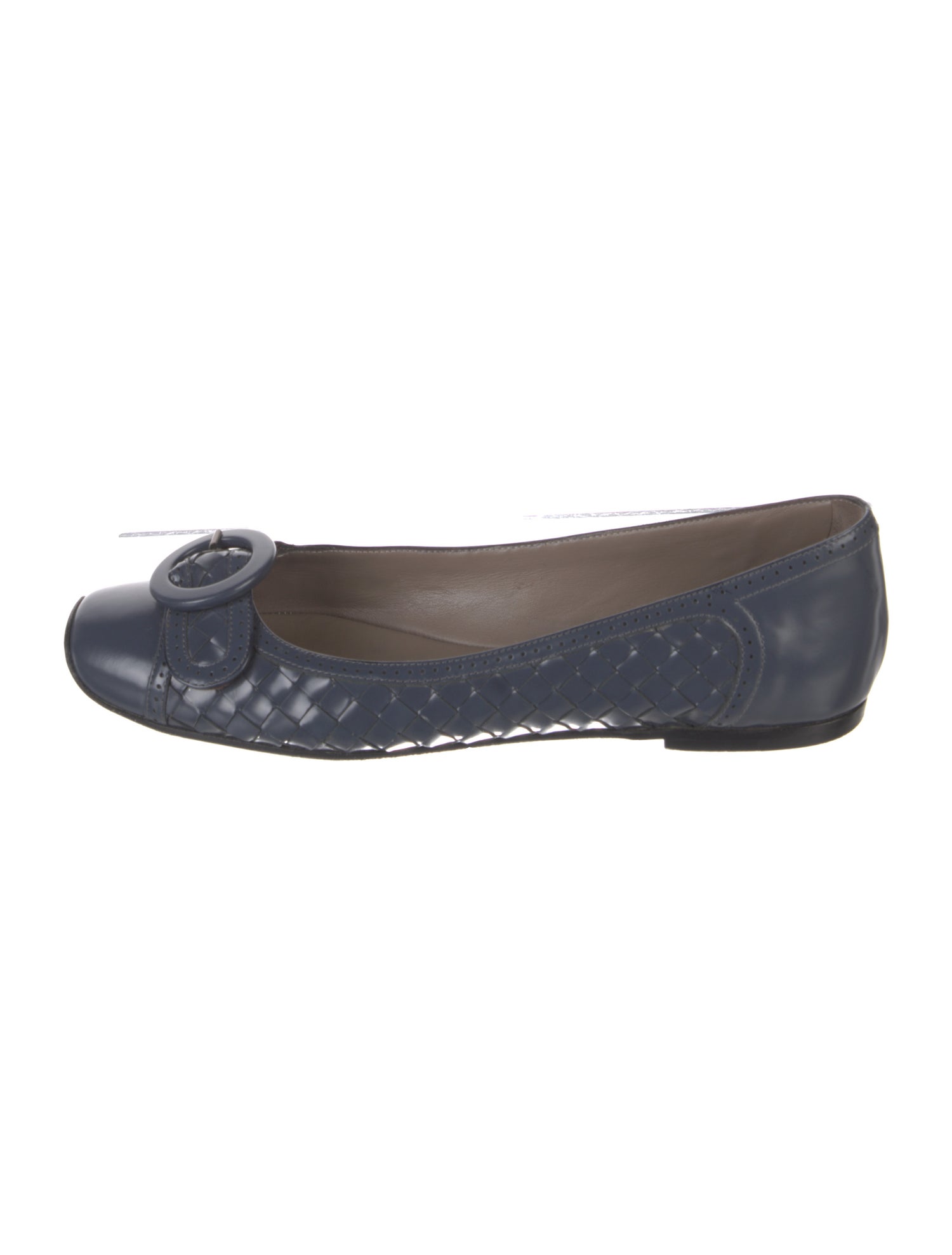Bottega Veneta Intrecciato Weave Leather Ballet Flats