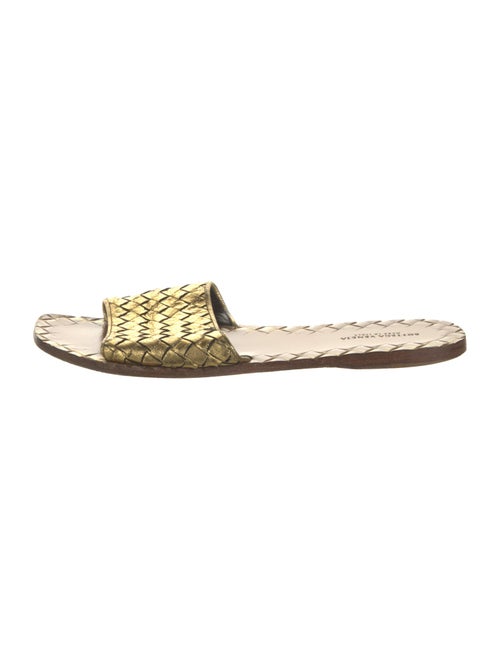 Bottega Veneta Intrecciato Weave Leather Slides