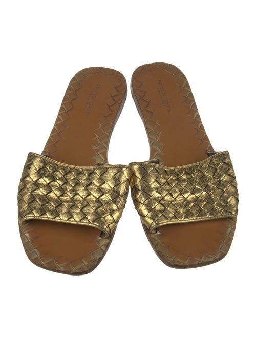 Bottega Veneta Intrecciato Weave Leather Slides