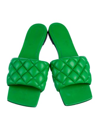Bottega Veneta Quilted Pattern Leather Slides