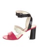 Bottega Veneta Patent Leather Colorblock Pattern Sandals